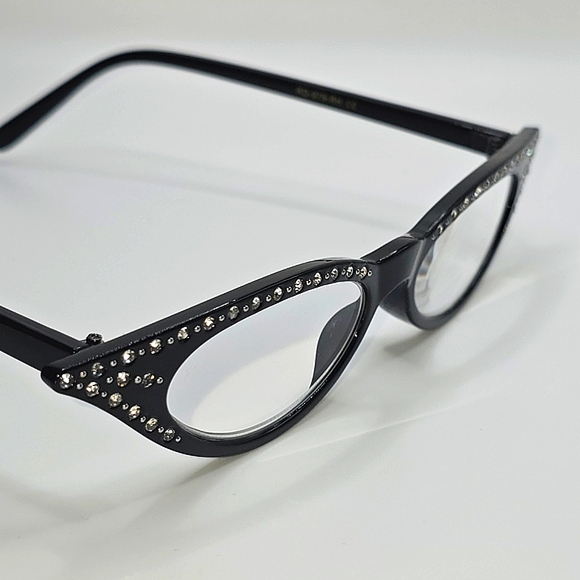 adrienneburkeeyewear Accessories - Stylish Black Rhinestone Cat-Eye Glasses